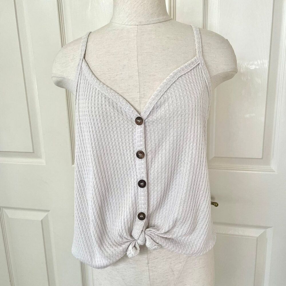 Sky and Sparrow knit button tank top